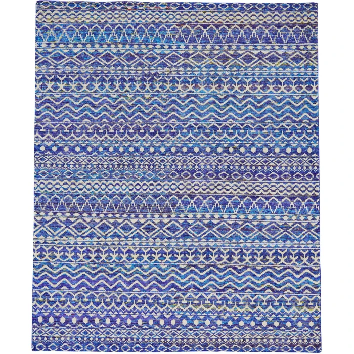 Feizy Sattika Blue/White/Purple 7046202F 7ft.9in. x 9ft.9in. Rect. Rug