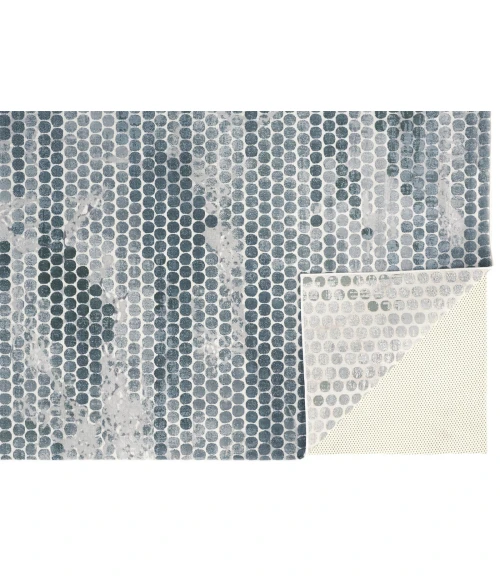 Feizy Atwell Contemporary Abstract Dot Area Rug, Teal/Silver Gray, 5ft-3in x 7ft-6in