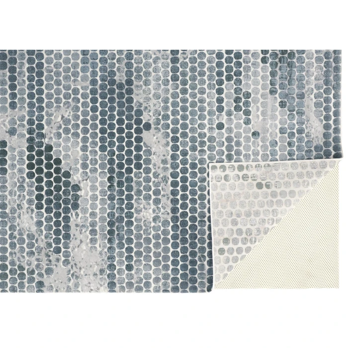 Feizy Atwell Contemporary Abstract Dot Accent Rug, Teal Blue/Silver Gray, 3ft x 5ft