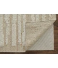 Feizy Ashby Scandinavian Stripes, White/Tan, 2' x 3' Area Rug