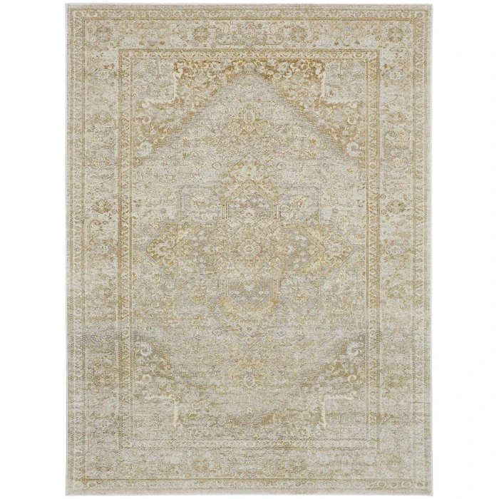 Feizy Aura Classic Oriental, Ivory/Gold, 3'-11" x 6' Accent Rug