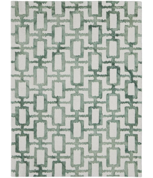 Feizy Lorrain Bohemian & Eclectic Geometric, Ivory/Green, 10' x 10' Round Rug