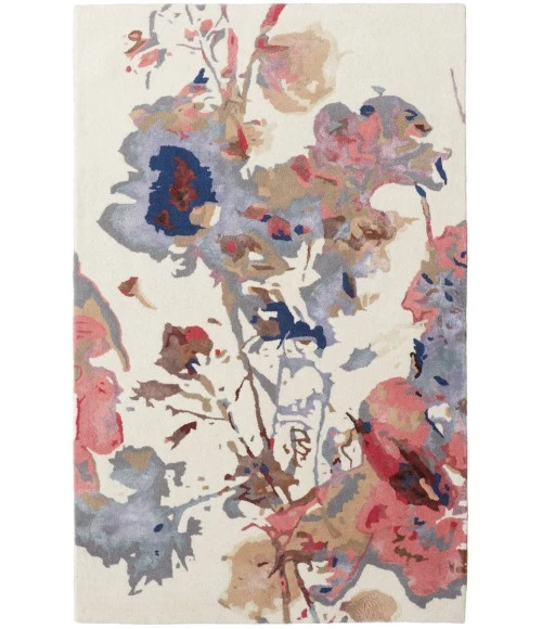 Feizy Dafney Casual Floral & Botanical, Blue/Pink/Gray, 5' x 8' Area Rug