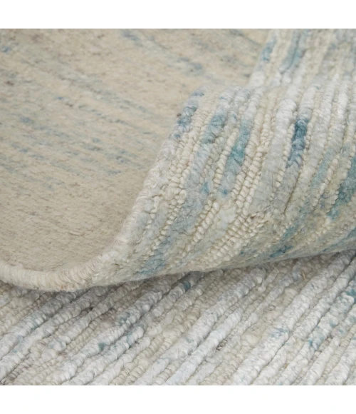 Feizy Brighton Casual Abstract, Blue/Ivory/Silver, 4' x 6' Accent Rug