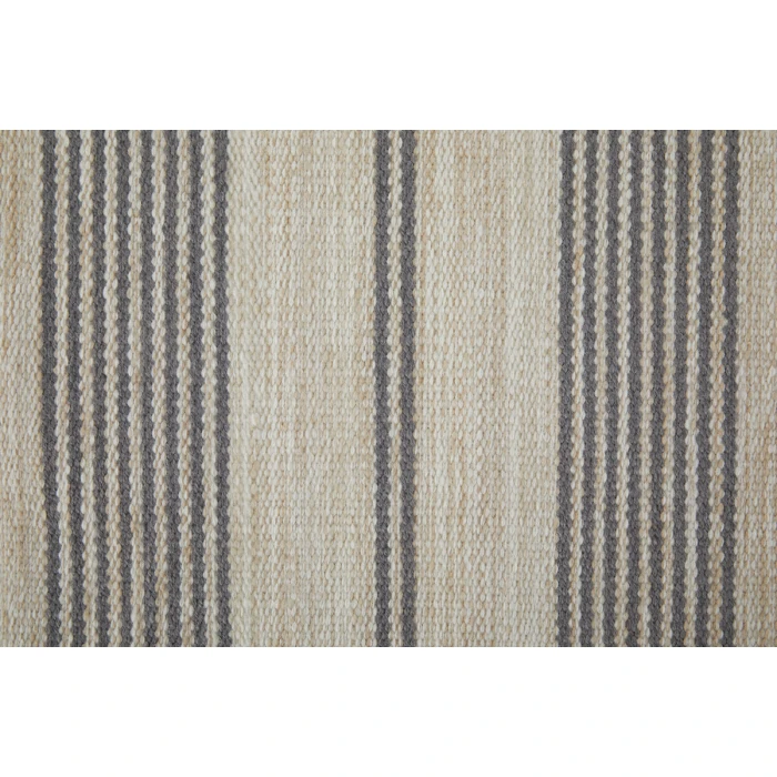 Feizy Duprine Casual Stripes, Gray/Ivory, 10' x 14' Area Rug