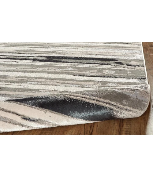 Feizy Micah Industrial Abstract, Silver/Gray/Black, 3'-11" x 6' Accent Rug