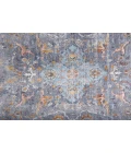 Feizy Percy Vintage Medallion, Blue/Gray/Rose/Rust, 7ft-10in x 9ft-10in Area Rug