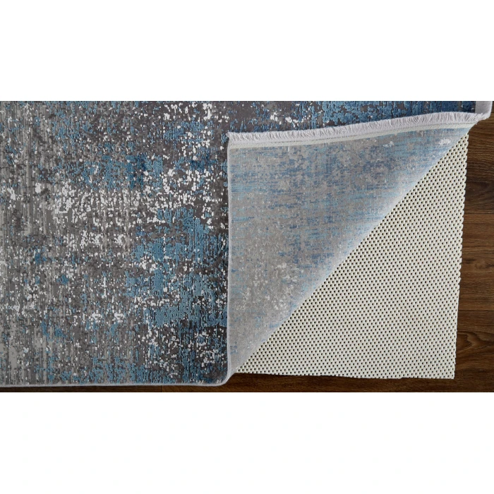 Feizy Cadiz Gradient Watercolor Rug, Blue/Silver Gray, 7ft-9in x 11ft Area Rug