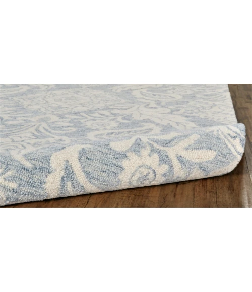 Feizy Belfort Modern Floral Paisley Rug, Celestial Blue/Ivory, 9ft x 12ft Area Rug