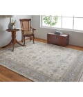 Feizy Celene Luxury & Glam Bordered, Tan/Ivory/Gray, 7'-9" x 7'-9" Round Rug