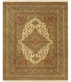Feizy Bradford Gold/Ivory/Red 3546550F 8ft. x 8ft. Round Rug