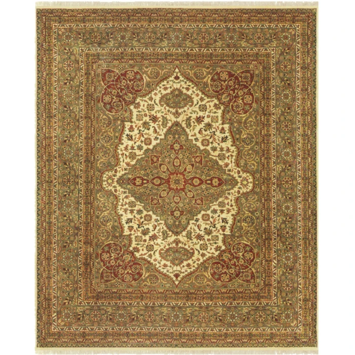 Feizy Bradford Gold/Ivory/Red 3546550F 8ft. x 8ft. Round Rug