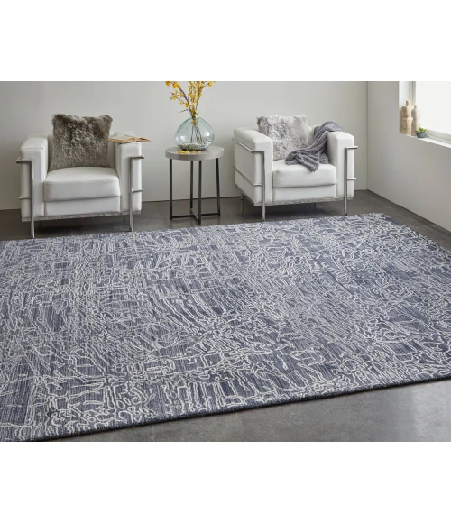 Feizy Whitton Industrial Abstract, Black/Gray/Ivory, 9' x 12' Area Rug