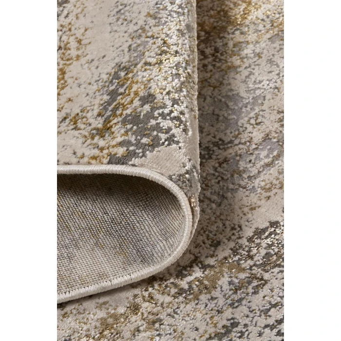 Feizy Aura Industrial Abstract, Gold/Gray/Ivory, 9'-2" x 12' Area Rug