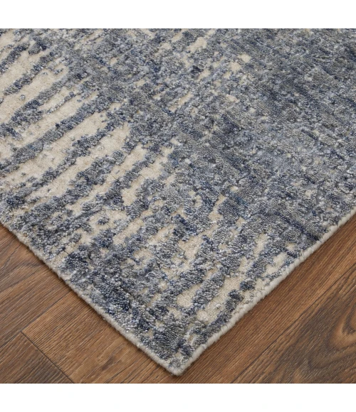 Feizy Eastfield Casual Abstract, Blue/Ivory/Gray, 2' x 3' Area Rug