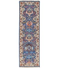 Feizy Beall Luxury Wool Rug, Ornamental Border, Classic Blue, 2ft - 6in x 8ft, Runner