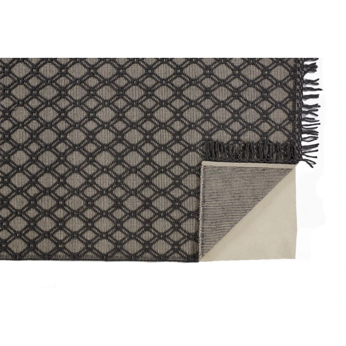 Feizy Phoenix Farmhouse Diamond, Black/Ivory, 7'-9" x 9'-9" Area Rug