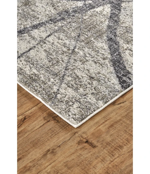 Feizy Kano Industrial Abstract, Taupe/Gray/Ivory, 8'-9" x 8'-9" Round Rug