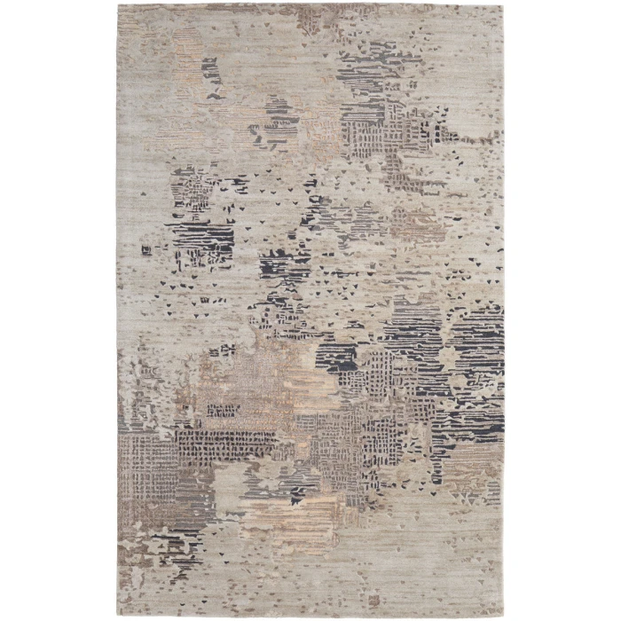 Feizy Zarah Bohemian & Eclectic Abstract, Brown/Tan/Black, 5' x 8' Area Rug