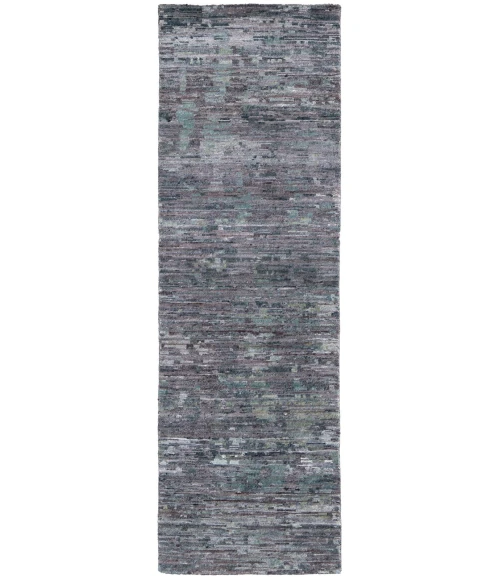 Feizy Conroe Luxe Abstract Hand Knot Rug, Lilac/Blue/Gray, 2ft-6in x 8ft Runner