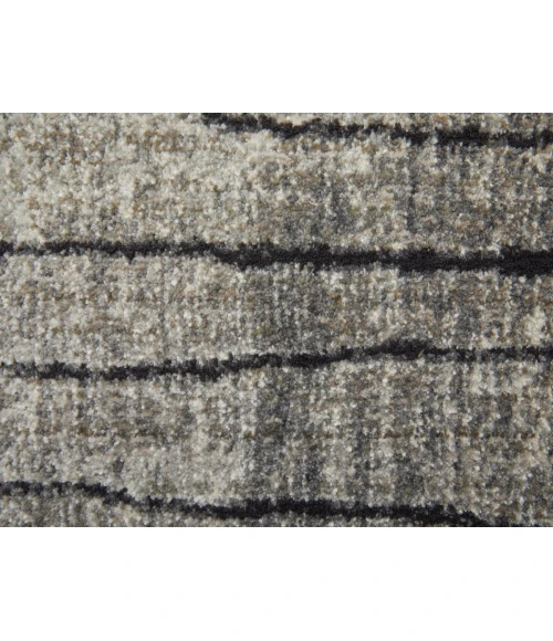 Feizy Kano Industrial Abstract, Gray/Black/Taupe, 6'-7" x 9'-6" Area Rug