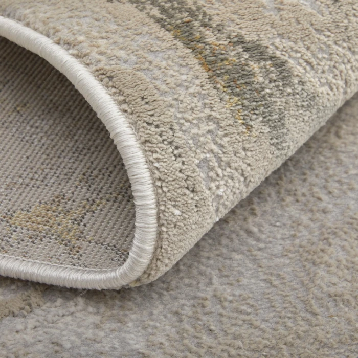 Feizy Waldor Casual Watercolor, Gold/Ivory/Gray, 6'-7" x 9'-6" Area Rug
