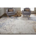Feizy Laina Casual Abstract, Tan/Blue, 4' x 6' Area Rug