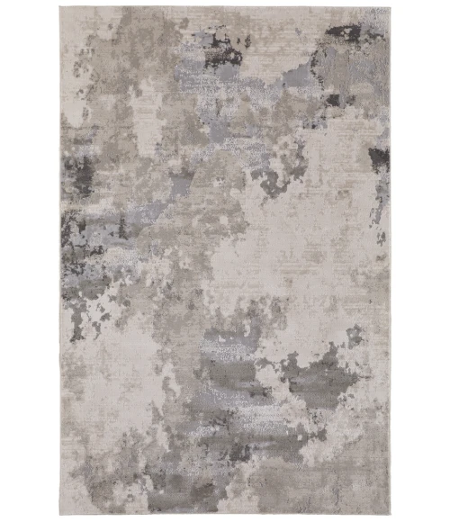 Feizy Prasad Casual Watercolor, Ivory/Gray, 8' x 11' Area Rug