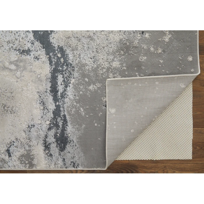 Feizy Astra Industrial Abstract, Gray/Ivory, 2'-10" x 7'-10" Runner