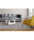 Feizy Twain Global Diamond, Taupe/Blue/White, 9'-6" x 13'-6" Area Rug