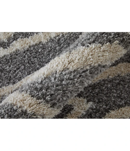 Feizy Mynka Bohemian & Eclectic Diamond, Gray/Ivory, 7'-11" x 10' Area Rug