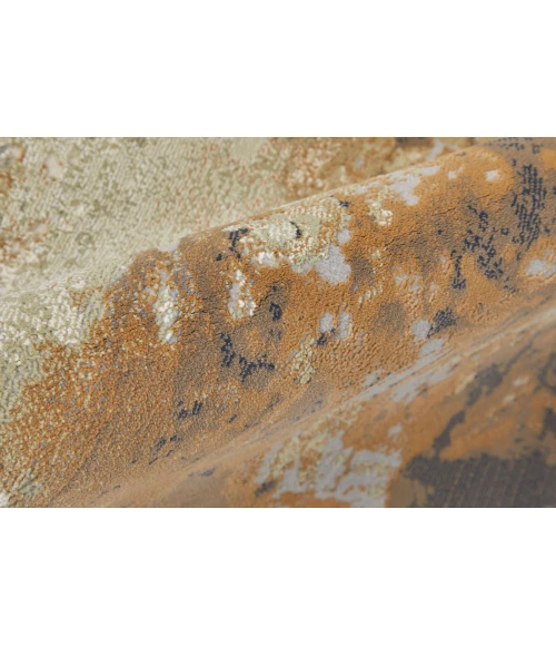 Feizy Clio Industrial Abstract, Orange/Purple/Green, 9' x 12' Area Rug