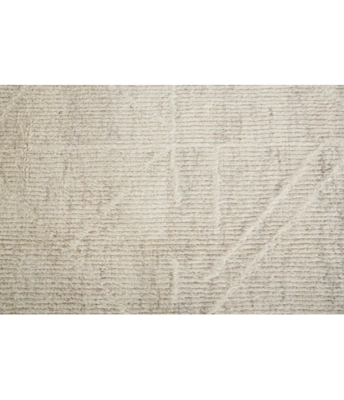 Feizy Alford Minimalist Eyelash Wool Rug, Ivory/Beige, 11ft-6in x 15ft Area Rug
