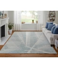 Feizy Brighton Casual Abstract, Blue/Ivory/Silver, 4' x 6' Accent Rug