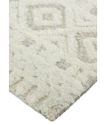 Feizy Anica Moroccan Wool Rug w/Diamonds, Ivory/Natural Tan, 2ft x 3ft Accent Rug