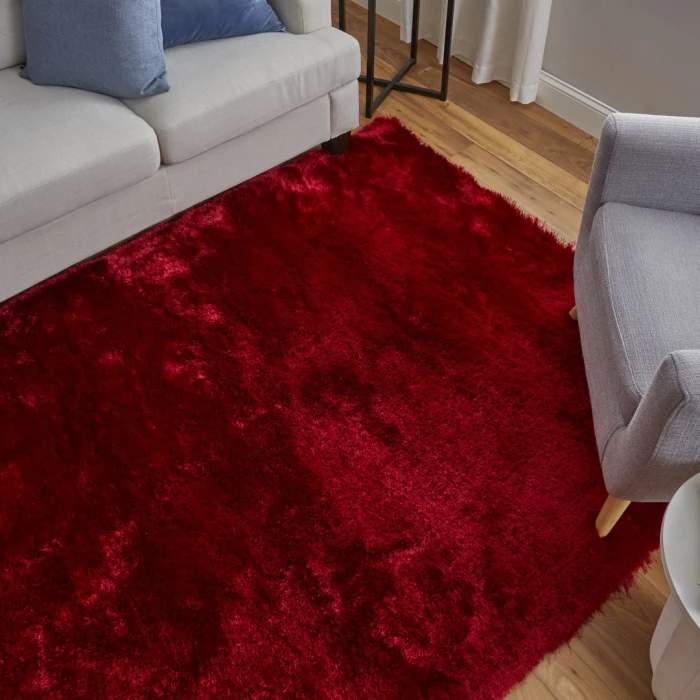 Feizy Indochine Luxury & Glam Solid, Red/Purple, 10' x 10' Round Rug