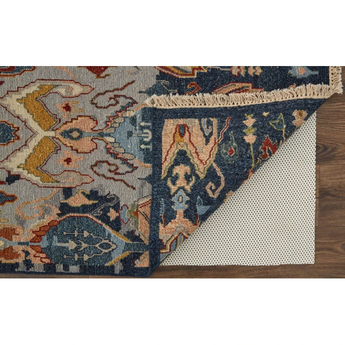 Feizy Leylan Bohemian & Eclectic Ikat, Blue/Gray/Tan, 8'-6" x 11'-6" Area Rug