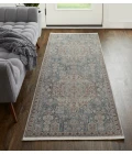 Feizy Marquette Bohemian & Eclectic Medallion, Blue/Ivory, 2'-8" x 10' Runner