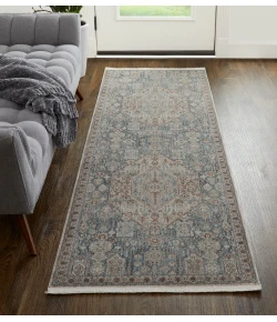Feizy Marquette 39GUF BLUE/GRAY Area Rug 2 ft. 8 in. X 10 ft. Runner
