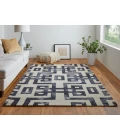 Feizy Lorrain Mid-Century Modern Geometric, Ivory/Black, 9'-6" x 13'-6" Area Rug
