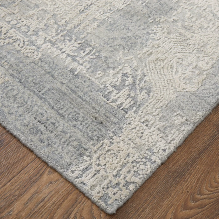 Feizy Eastfield Casual Abstract, Silver/Gray, 8' x 8' Round Rug