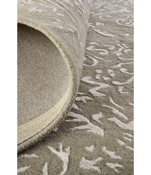 Feizy Bella High/Low Floral Wool Rug, Warm Silver Gray, 10ft x 14ft Area Rug