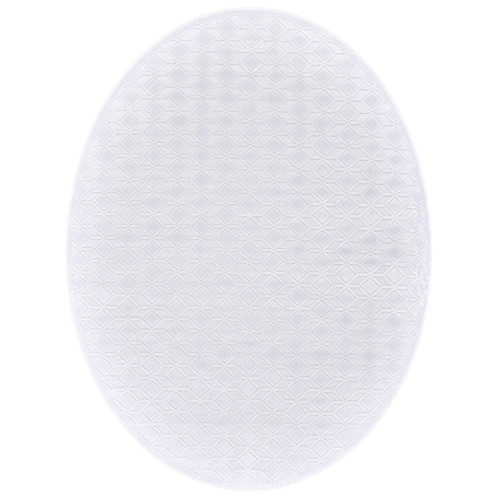 Feizy Saphir Mira WHITE/WHITE 6803494F 7 ft. 6 in. X 7 ft. 6 in. Round Rug