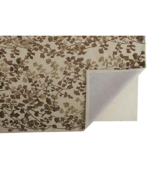 Feizy Bella Casual Floral & Botanical, Ivory/Taupe/Brown, 9' x 12' Area Rug