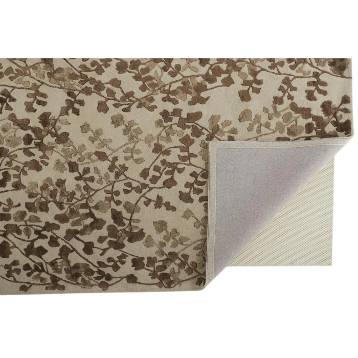 Feizy Bella Casual Floral & Botanical, Ivory/Taupe/Brown, 8' x 10' Area Rug