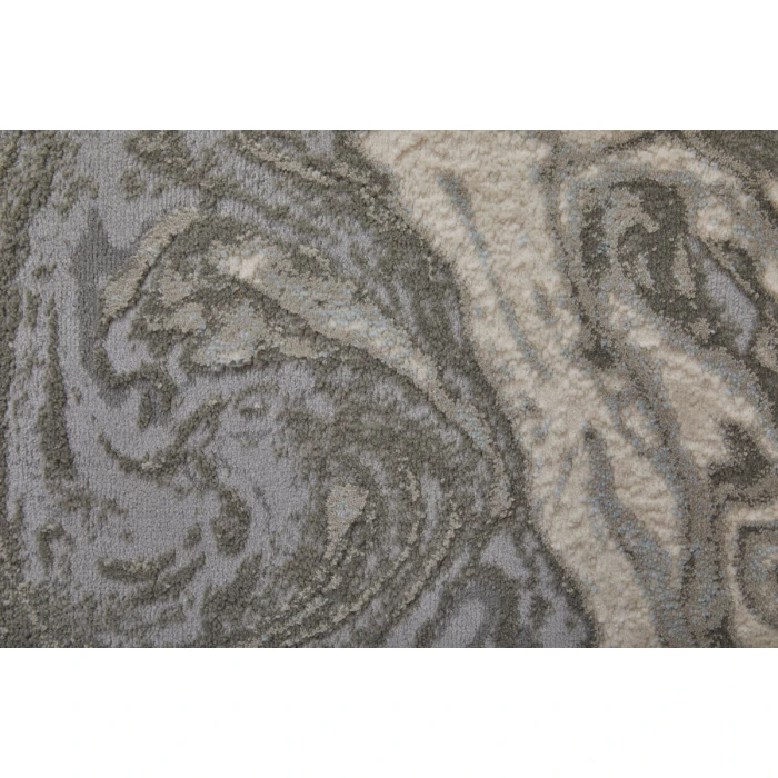 Feizy Prasad Casual Watercolor, Gray/Ivory/Silver, 8' x 11' Area Rug