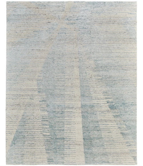 Feizy Brighton Casual Abstract, Blue/Ivory/Silver, 4' x 6' Accent Rug
