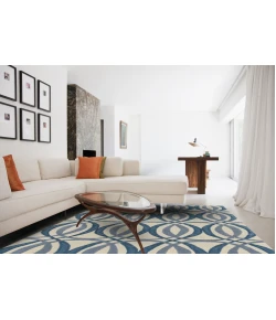 Feizy Haute Trends Jvt Ivory/Blue 7258498F 8ft. x 11ft. Rect. Rug