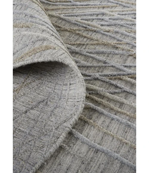 Feizy Elias Abstract Diamond Accent Rug, High/Low, Silver/Blue, 3ft-6in x 5ft-6in