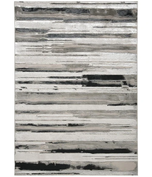 Feizy Micah Industrial Abstract, Silver/Gray/Black, 3'-11" x 6' Accent Rug